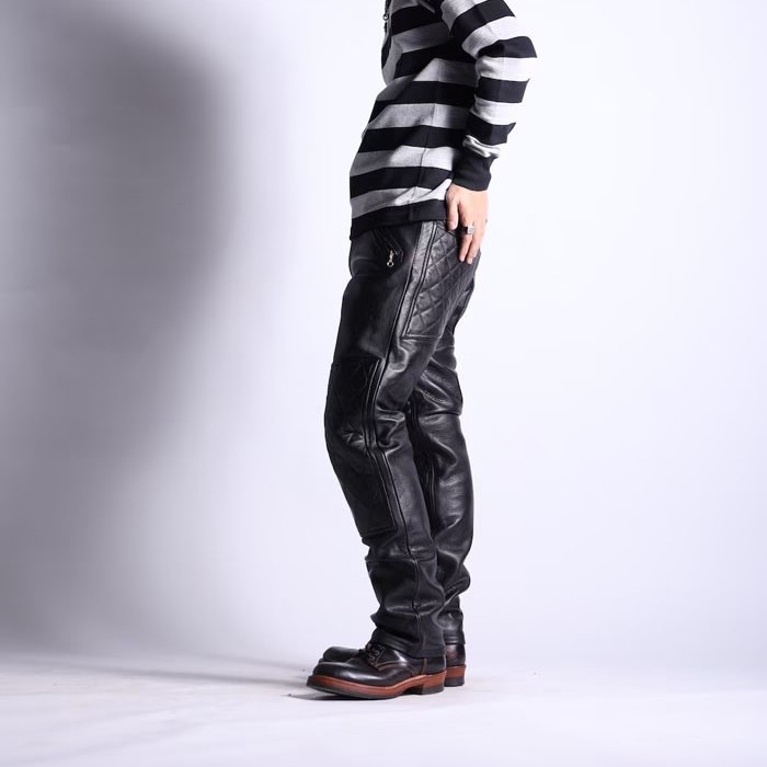 CYCLE NUT GARMENT ��������ʥåȥ������ȡ�LONG RIDER PADD LEATHER PANTS�ۥ��󥰥饤�����ѥåɥѥ�� �쥶���ѥ�� �ץѥ� �����ϥ��� ����