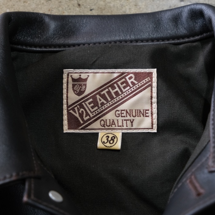 Y'2 LEATHER �磻�ġ��쥶����FB-140-T�ۡ�FADED HORSE WWII JEAN JACKET�ۢ�BLACK(TEACORE)�� �ۡ����ϥ�������G����� ��� MADE IN JAPAN