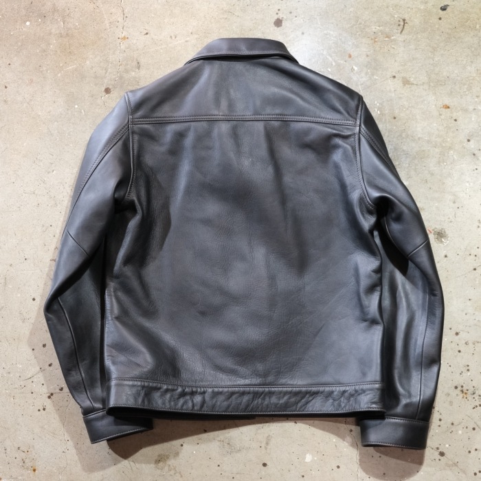Y'2 LEATHER �磻�ġ��쥶����FB-140-T�ۡ�FADED HORSE WWII JEAN JACKET�ۢ�BLACK(TEACORE)�� �ۡ����ϥ�������G����� ��� MADE IN JAPAN