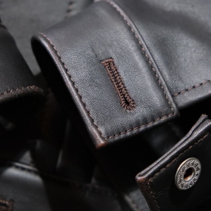 Y'2 LEATHER �磻�ġ��쥶����FB-140-T�ۡ�FADED HORSE WWII JEAN JACKET�ۢ�BLACK(TEACORE)�� �ۡ����ϥ�������G����� ��� MADE IN JAPAN