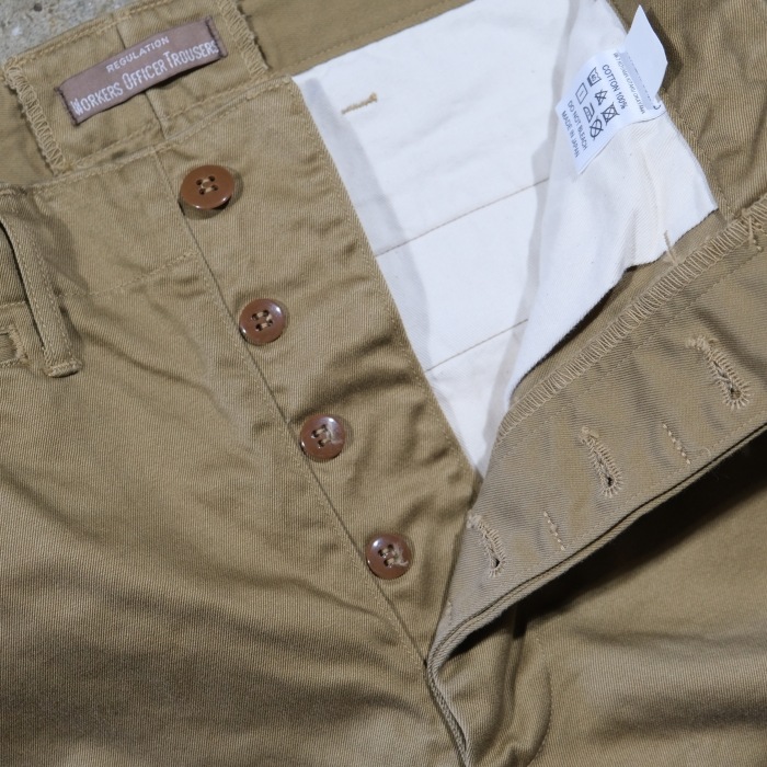 WORKERS ���������Officer Trousers Regular Type2�ۢ�USMC Khaki�䥪�ե������ȥ饦������ �쥮��顼 ���Υѥ� COTTON100�� ������ 2026SS