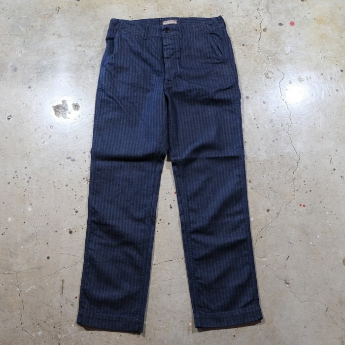 WORKERS ���������Officer Trousers Regular Type2�ۢ�Indigo Herringbone�䥪�ե������ȥ饦������ �쥮��顼 �إ��ܡ��� COTTON100�� ������ 2026SS
