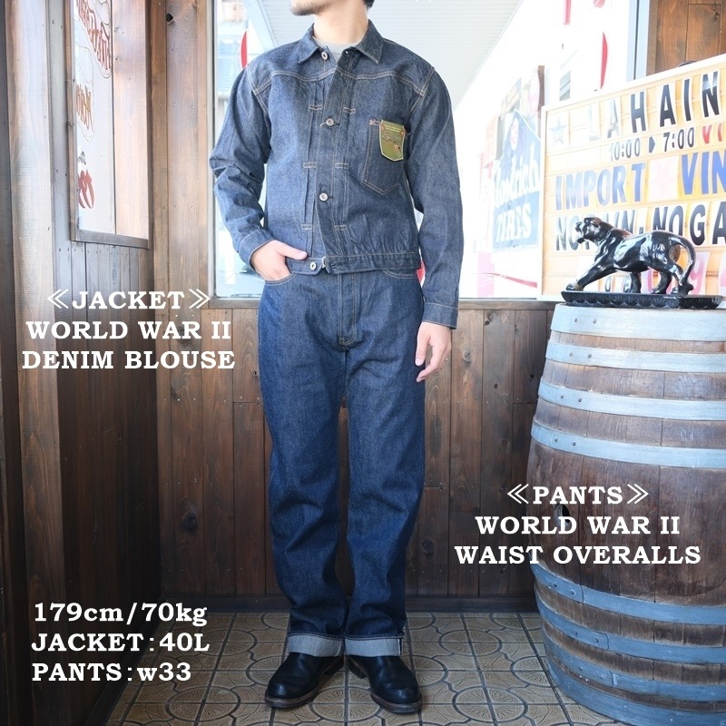 BUZZ RICKSON��S �Х��ꥯ���󥺡�BR43041�ۡ�WORLD WAR II WAIST OVERALLS�������ǥ� �ǥ˥�ѥ��  �������ȥ����С�������  ��󥦥��å��� ������