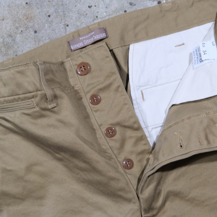 WORKERS ���������Officer Trousers Slim Type2�ۢ�USMC Khaki�䥪�ե������ȥ饦������ ����� ���Υѥ� COTTON100�� ������ 2026SS