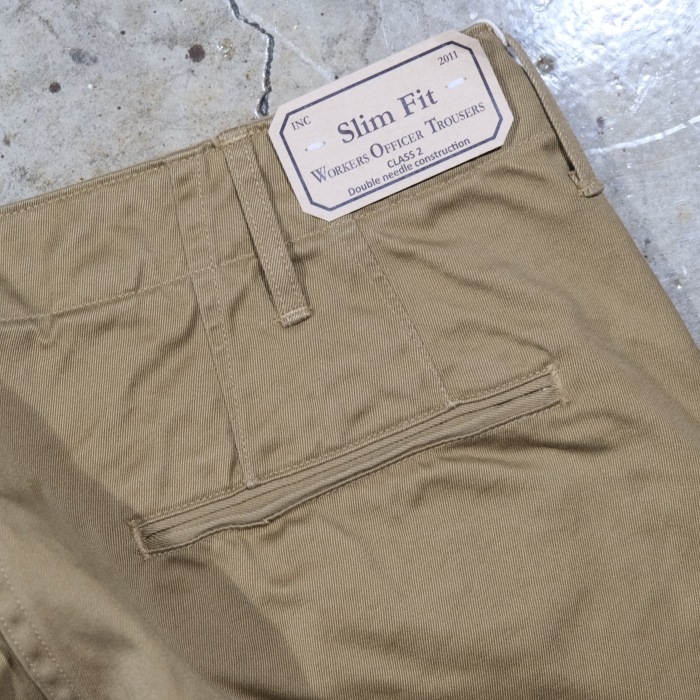 WORKERS ���������Officer Trousers Slim Type2�ۢ�USMC Khaki�䥪�ե������ȥ饦������ ����� ���Υѥ� COTTON100�� ������ 2026SS