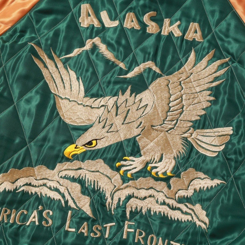TAILOR TOYO �ơ��顼���Ρ�TT15973-119��Late 1950s Style Acetate Quilted Souvenir Jacket ��MOOSE�� �� ��ALASKAN EAGLE��  ��������� ���饹��