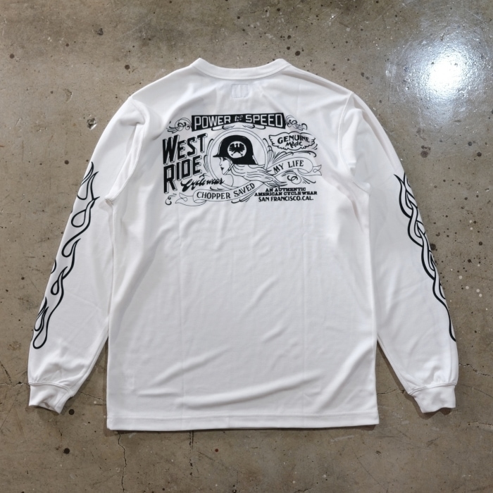 WESTRIDE  �������ȥ饤�ɡ�POWER DRY LONG TEE-2�ۢ�POWER AND SPEED�� �ѥ�ɥ饤 L/ST����� ��å���ĹµT����� ®���Ǻ�
