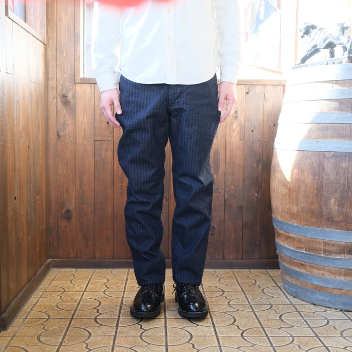 WORKERS ���������Officer Trousers Slim Type2�ۢ�Indigo Herringbone�䥪�ե������ȥ饦������ ����� �إ��ܡ��� COTTON100�� ������ 2026SS