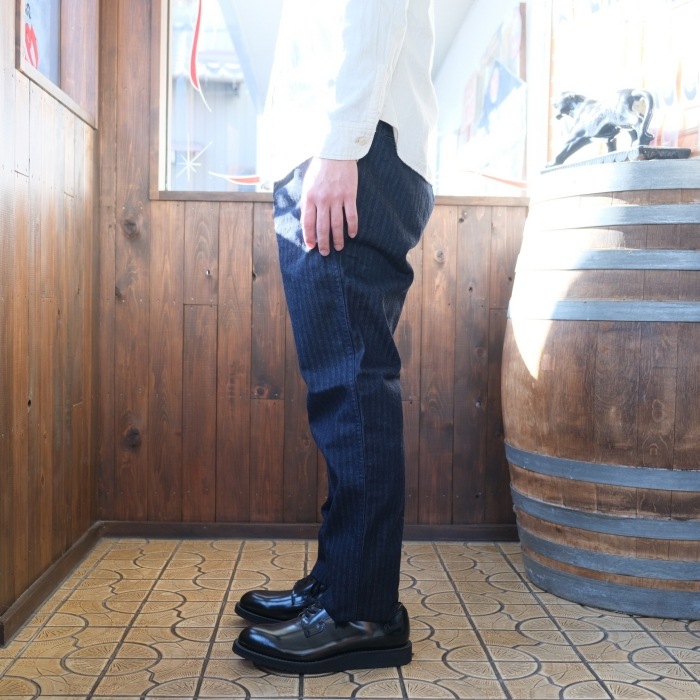 WORKERS ���������Officer Trousers Slim Type2�ۢ�Indigo Herringbone�䥪�ե������ȥ饦������ ����� �إ��ܡ��� COTTON100�� ������ 2026SS