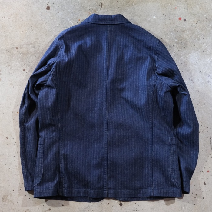 WORKERS ���������Lounge Jacket�ۢ�Indigo Herringbone��饦�󥸥��㥱�å� �ơ��顼�ɥ��㥱�å�  �إ��ܡ��� ���åȥ�100%