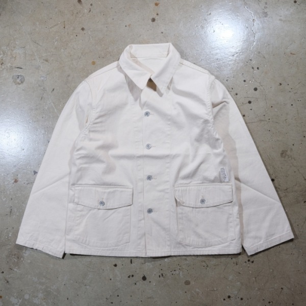 TCB jeans �ƥ��������ӡ������󥺡�Catface Jacket Ecru�ۥ���åȥե��������㥱�å� �ۥ磻�ȥǥ˥� �ߥ꥿�꡼ ������ ���åȥ�100% ������