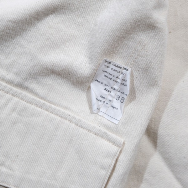 TCB jeans �ƥ��������ӡ������󥺡�Catface Jacket Ecru�ۥ���åȥե��������㥱�å� �ۥ磻�ȥǥ˥� �ߥ꥿�꡼ ������ ���åȥ�100% ������