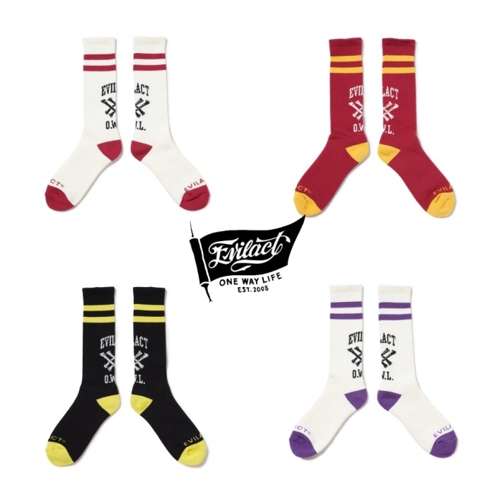 EVILACT �����֥륢���ȡ�EA25-ACT2-A02�ۡ�CROSS BONE SOCKS�ۥ������ܡ��󥽥å��� �ѥ����Ԥ� �ե꡼������ ������