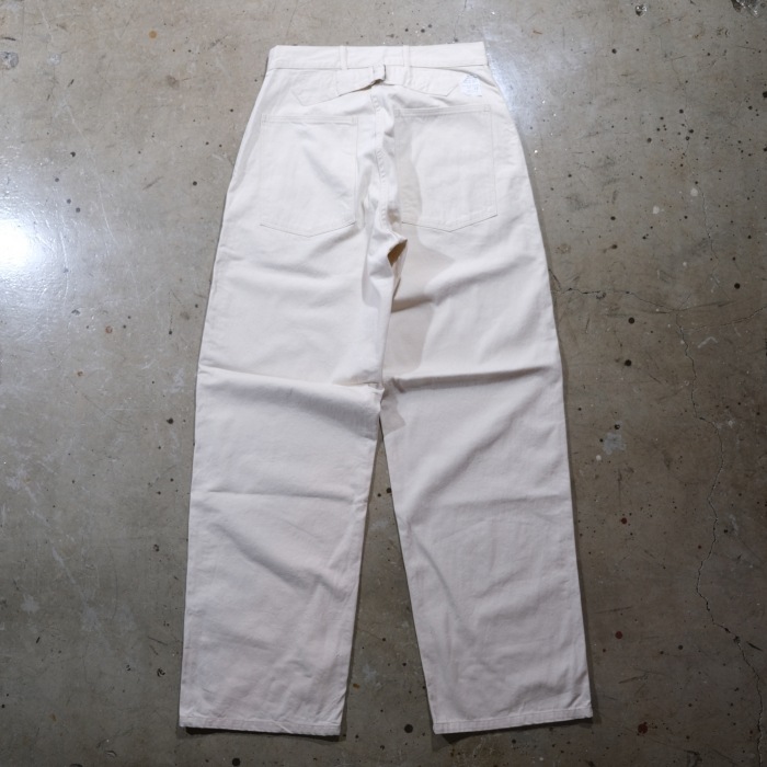 TCB jeans �ƥ��������ӡ������󥺡�Catface Trousers Ecru�ۥ���åȥե������ȥ饦������ �ߥ꥿�꡼ �ۥ磻�ȥǥ˥� ������ ���åȥ�100%