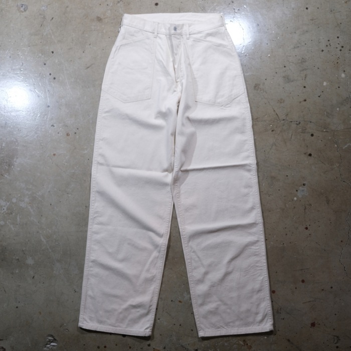 TCB jeans �ƥ��������ӡ������󥺡�Catface Trousers Ecru�ۥ���åȥե������ȥ饦������ �ߥ꥿�꡼ �ۥ磻�ȥǥ˥� ������ ���åȥ�100%