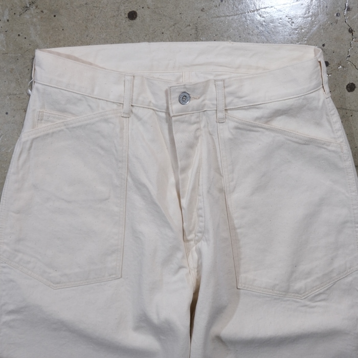 TCB jeans �ƥ��������ӡ������󥺡�Catface Trousers Ecru�ۥ���åȥե������ȥ饦������ �ߥ꥿�꡼ �ۥ磻�ȥǥ˥� ������ ���åȥ�100%