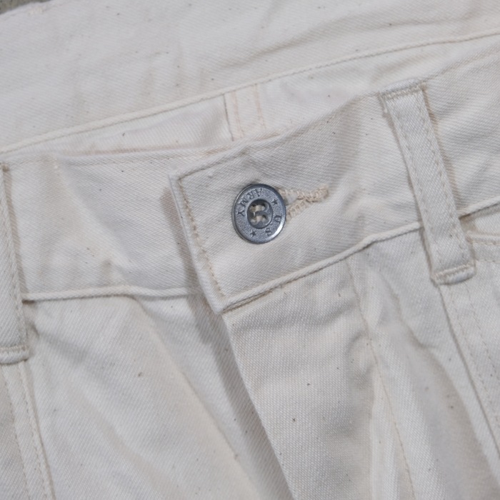 TCB jeans �ƥ��������ӡ������󥺡�Catface Trousers Ecru�ۥ���åȥե������ȥ饦������ �ߥ꥿�꡼ �ۥ磻�ȥǥ˥� ������ ���åȥ�100%