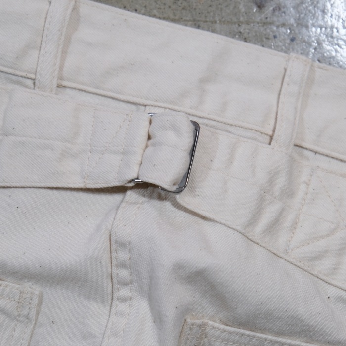 TCB jeans �ƥ��������ӡ������󥺡�Catface Trousers Ecru�ۥ���åȥե������ȥ饦������ �ߥ꥿�꡼ �ۥ磻�ȥǥ˥� ������ ���åȥ�100%