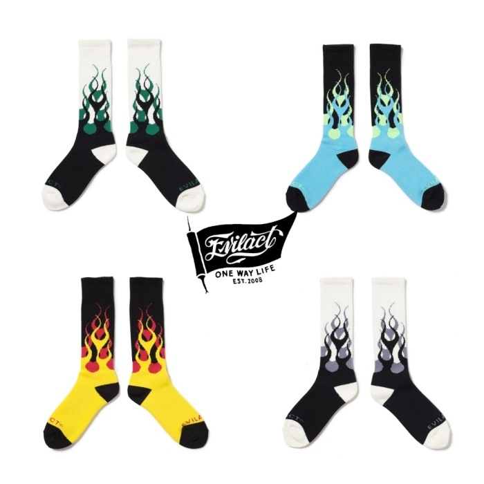 EVILACT �����֥륢���ȡ�EA25-ACT2-A03�ۡ�FLAMES SOCKS�ۥե쥤�ॹ���å��� �ѥ����Ԥ� �ե꡼������ ������