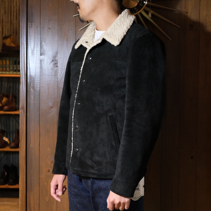 Y'2 LEATHER 磻ġ쥶 WJ-02ۡSTEER SUEDE RANCH COATۢBLACK ƥɥ ѥܥ MADE IN JAPAN