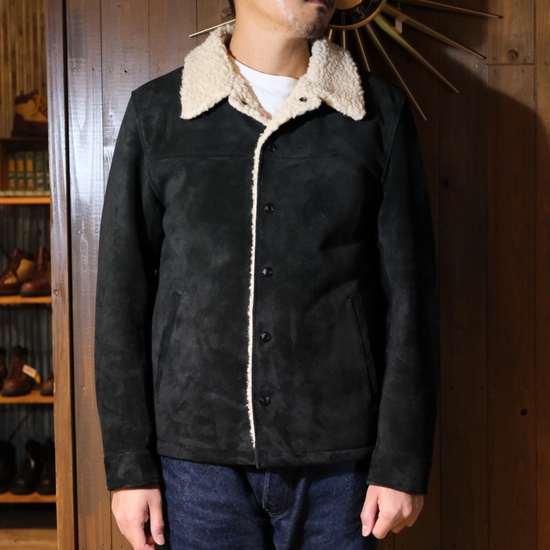 Y'2 LEATHER 磻ġ쥶 WJ-02ۡSTEER SUEDE RANCH COATۢBLACK ƥɥ ѥܥ MADE IN JAPAN