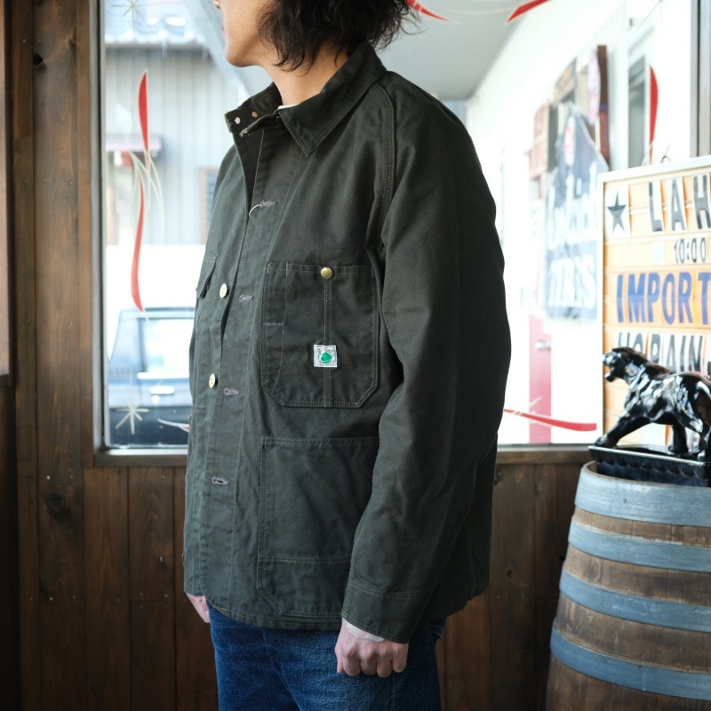 TCB jeans �ƥ��������ӡ������󥺡�Cat Head Jacket Green Canvas�ۥ���åȥإåɥ��㥱�å� ���꡼�󥭥��Х����С������� ���祢������ COTTON 
