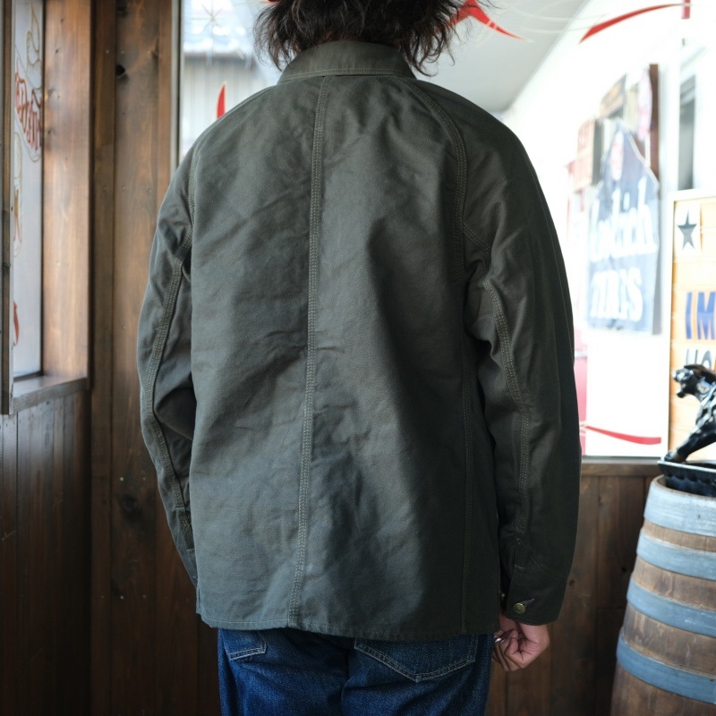 TCB jeans �ƥ��������ӡ������󥺡�Cat Head Jacket Green Canvas�ۥ���åȥإåɥ��㥱�å� ���꡼�󥭥��Х����С������� ���祢������ COTTON 