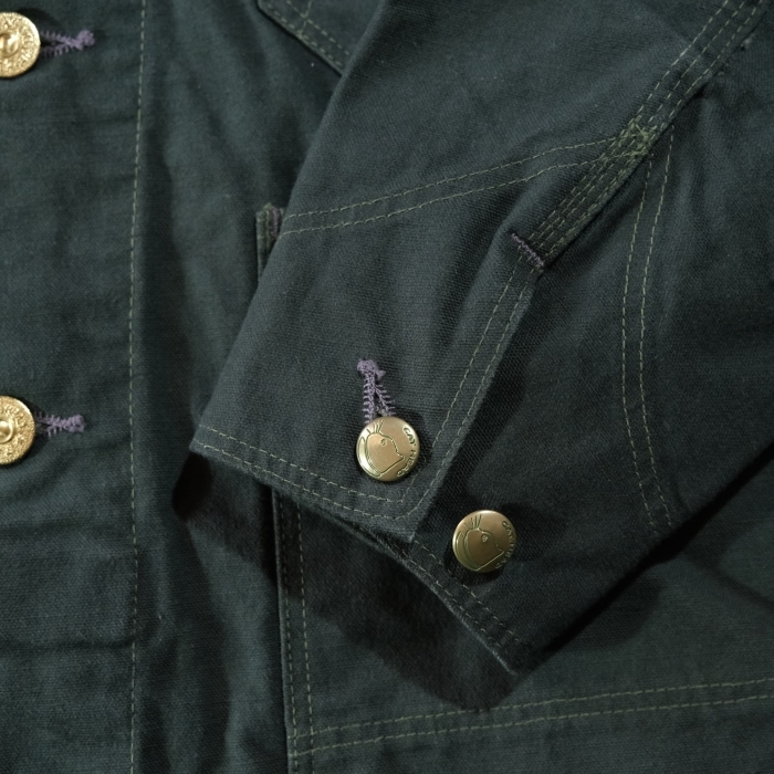 TCB jeans �ƥ��������ӡ������󥺡�Cat Head Jacket Green Canvas�ۥ���åȥإåɥ��㥱�å� ���꡼�󥭥��Х����С������� ���祢������ COTTON 
