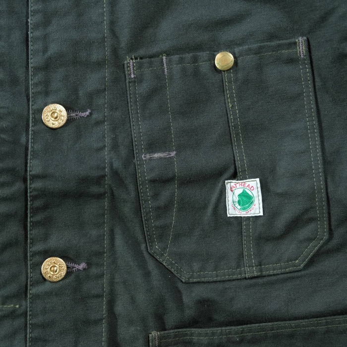 TCB jeans �ƥ��������ӡ������󥺡�Cat Head Jacket Green Canvas�ۥ���åȥإåɥ��㥱�å� ���꡼�󥭥��Х����С������� ���祢������ COTTON 
