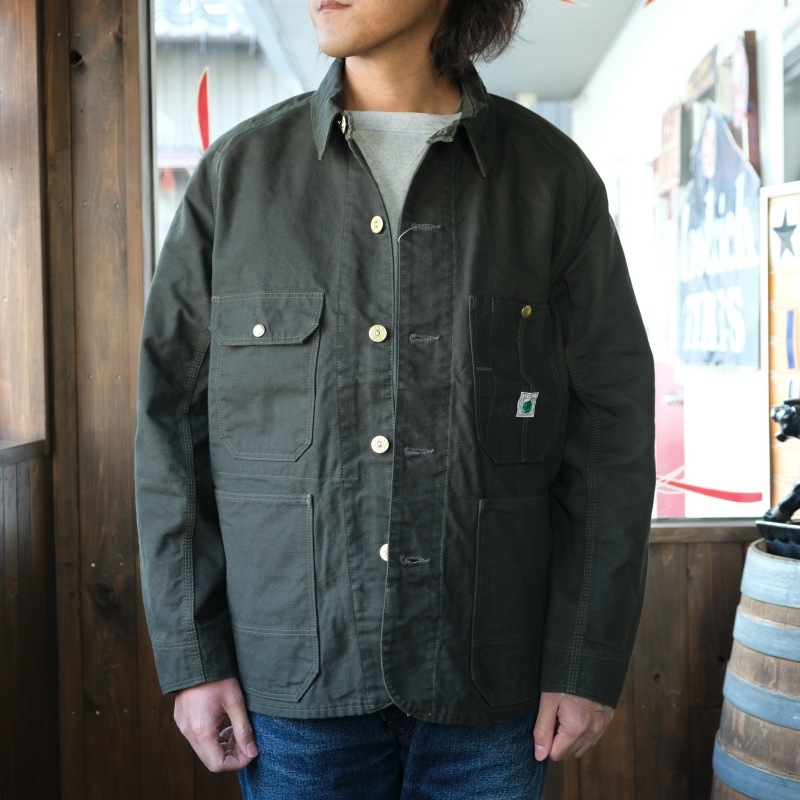 TCB jeans �ƥ��������ӡ������󥺡�Cat Head Jacket Green Canvas�ۥ���åȥإåɥ��㥱�å� ���꡼�󥭥��Х����С������� ���祢������ COTTON 