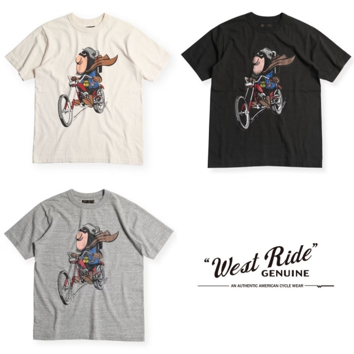 WESTRIDE ウエストライド【V.PT.TEE.26-04】プリントTシャツ 丸胴 半袖