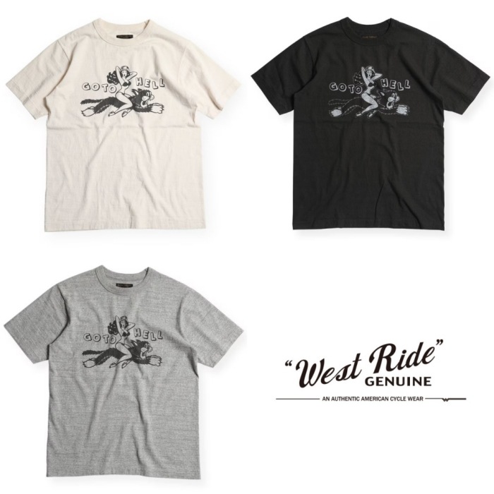 WESTRIDE ウエストライド【V.PT.TEE.26-02】プリントTシャツ 丸胴 半袖