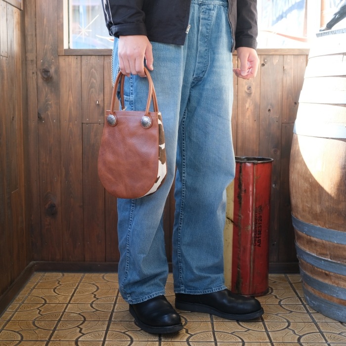 FUNNY ORIGINAL �ե��ˡ����ꥸ�ʥ��ROUND TOTE�ۢ�ӥ�ơ����쥶�����إ������բ�饦��ɥȡ��ȥХå� �ߥ˥ȡ��� �����ϥ��� ���� ������