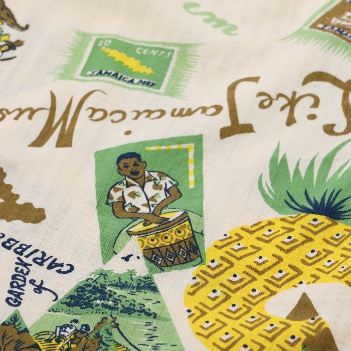 STAR OF HOLLYWOOD ���������֥ϥꥦ�åɡ�SH39719�ۡ�DOBBY COTTON OPEN SHIRT ��JAMAICA�ɡۥ��åȥ󥪡��ץ󥫥顼����� ����ޥ��� ���� Ⱦµ