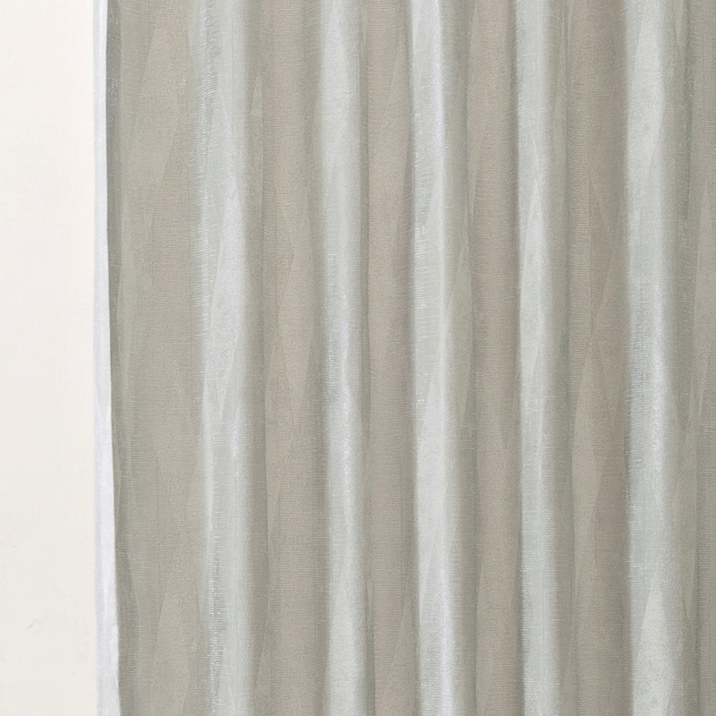 光沢差で奥行き感のある非遮光ジャガードカーテン【ラウレム GRY