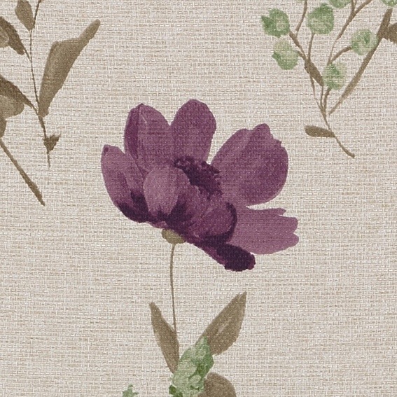 防炎＞落ち着いた色の花柄プリント。光をお部屋にとりこむカーテン【SI