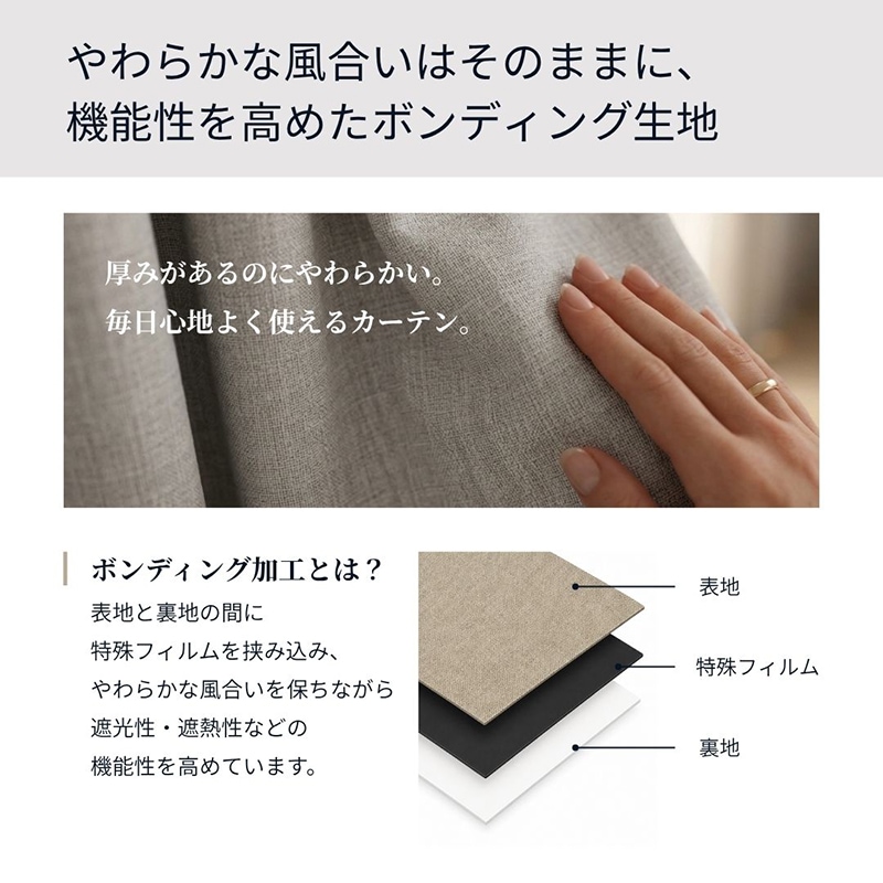 遮光1級・遮熱・遮音〉軽量化を実現した多機能ドレープカーテン