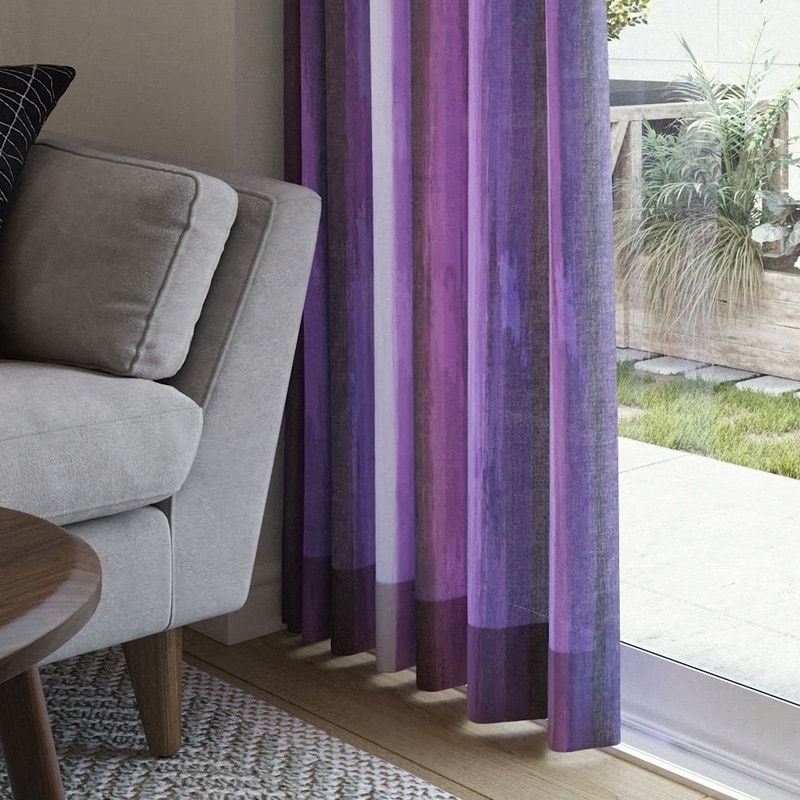 レースカーテン ストライプ 出窓 おしゃれ パープル ベージュ ブラウン レッド 赤 グレー 灰色 オーダーカーテン 幅60〜100cm丈60〜100cm カーテン パープル ストライプの通販