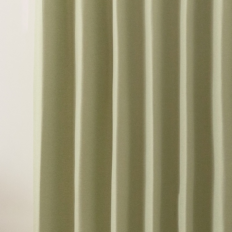 防炎＞ナチュラルな杢調の無地風遮光2級カーテン【フラウン GN