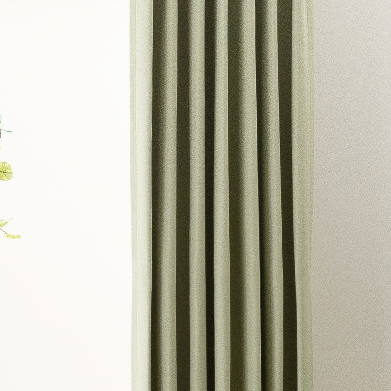 防炎＞ナチュラルな杢調の無地風遮光2級カーテン【フラウン GN