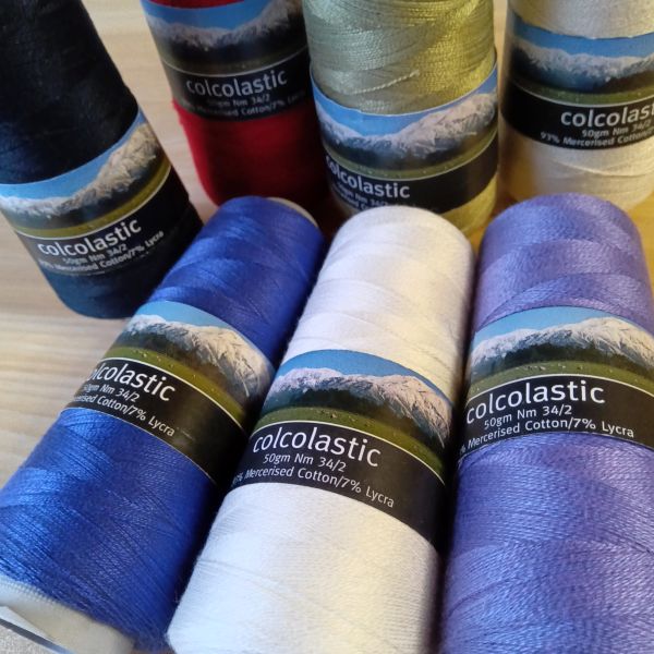 アシュフォード　コルコラスティック　34/2　コットン変わり糸　50gコーン巻き ＜手織り 糸 綿 ＞