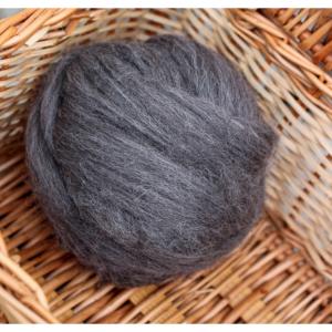 シェットランド・トップ　ナチュラルカラー　100g （ホワイト・グレー・ブラウン・ダークブラウン） ＜紡毛 紡ぎ 染め 羊毛 フェルト＞