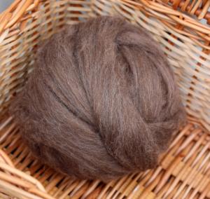 シェットランド・トップ　ナチュラルカラー　100g （ホワイト・グレー・ブラウン・ダークブラウン） ＜紡毛 紡ぎ 染め 羊毛 フェルト＞