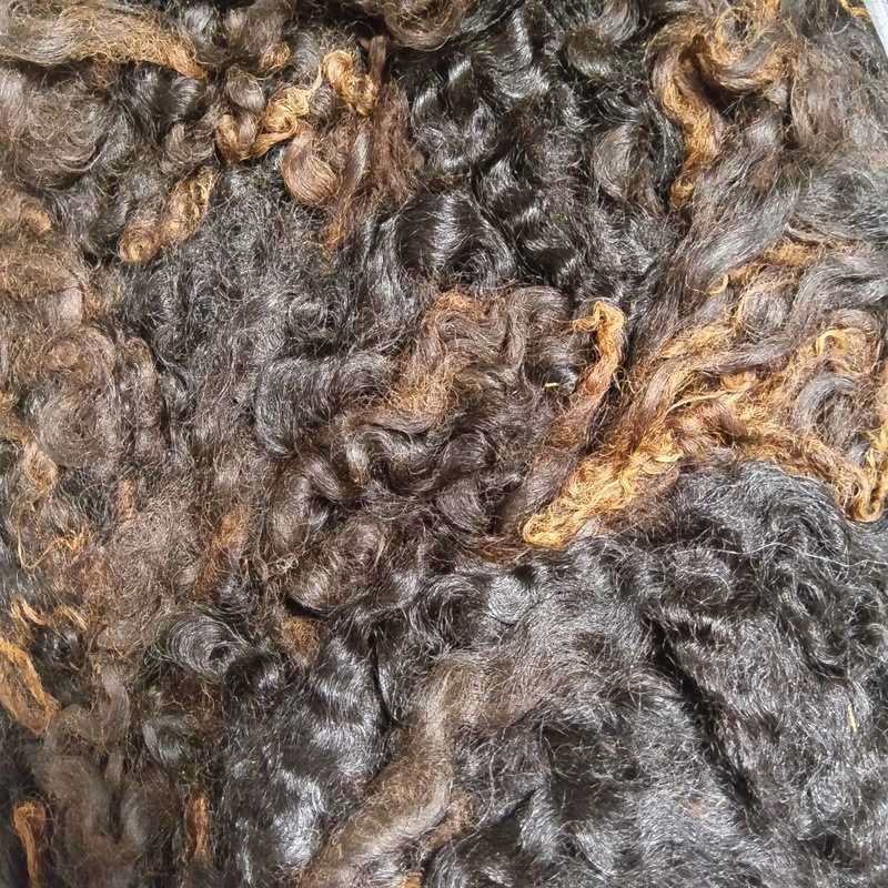 ゴットランド　ブラック２　グリージーウール　1.0Kg  ＜紡毛 紡ぎ 染め 羊毛 フェルト＞