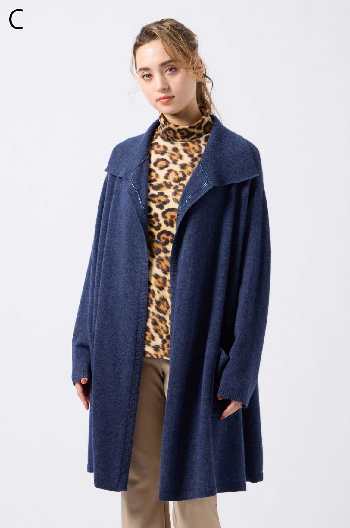 伊太利屋　ニットロングコート／ロングカーデガン　La Moda Goji 9号 伊太利屋 ニットロングコート／ロングカーデガン La Moda Goji 9
