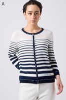 No.629251　冷房対策に最適！前ファスナーでさっと羽織る　涼しげなカーディガン