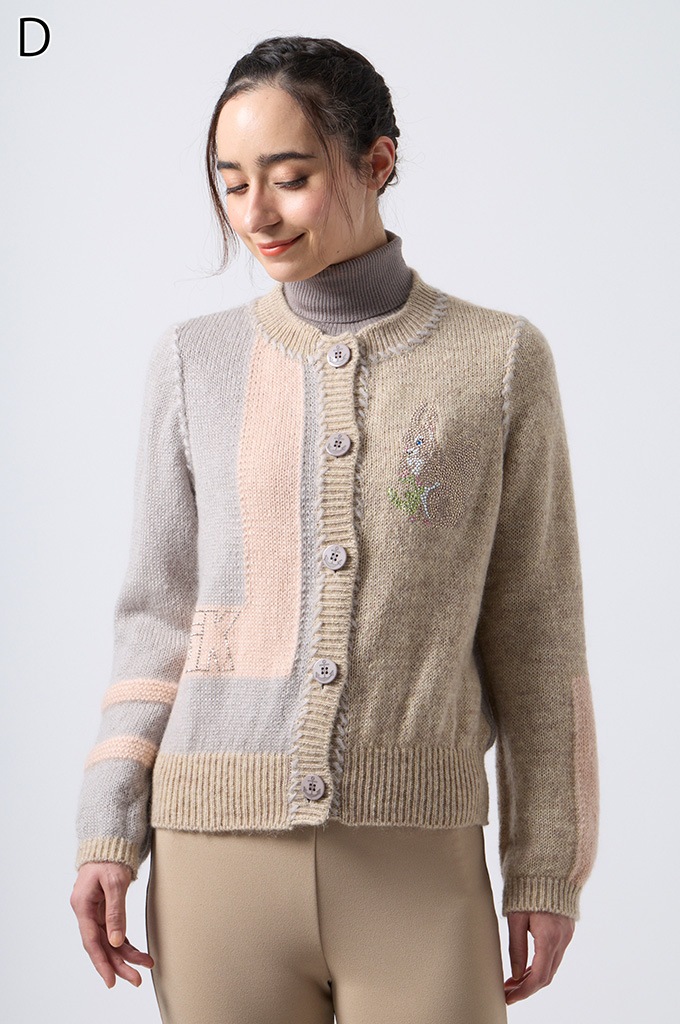 1517【伊太利屋　イタリヤ】長袖カーディガン　M 黒　猫ボタン No.669269 カーディガン | セール,カーディガン | 伊太利屋