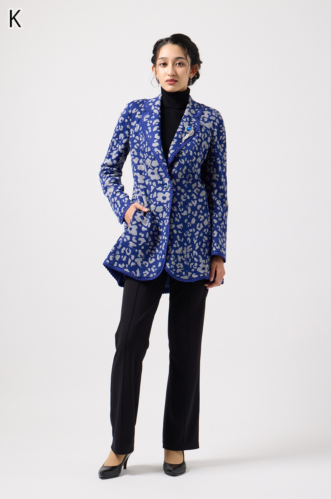 【美品】伊太利屋　イタリヤ　ラモーダゴジ　ジャケット　春　肩パット付き 中古・古着通販】伊太利屋 (イタリヤ) 総柄ジップジャケット