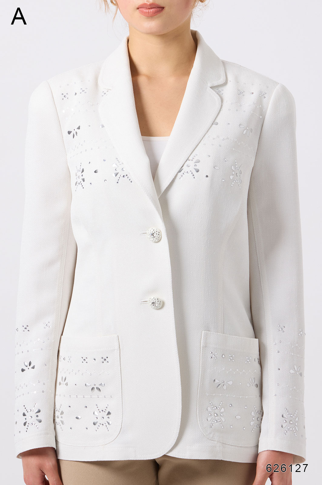 伊太利屋のホワイトジャケット 伊太利屋 GK ☆ ストライプ柄 レース