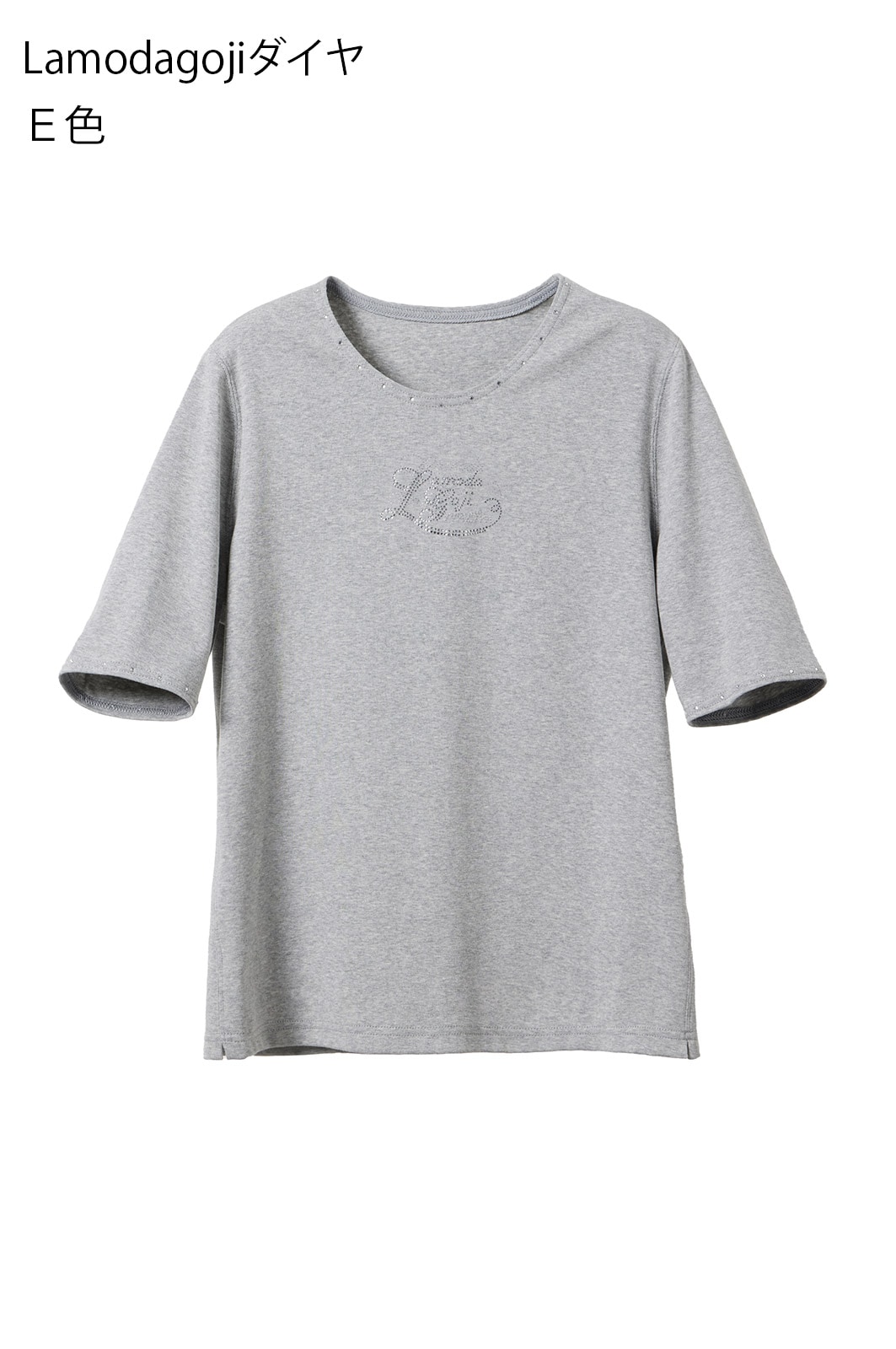 【新品】Tシャツ　グレー　ワンポイント　ロゴ セール】ワンポイントメタリックロゴ Tシャツ（Tシャツ